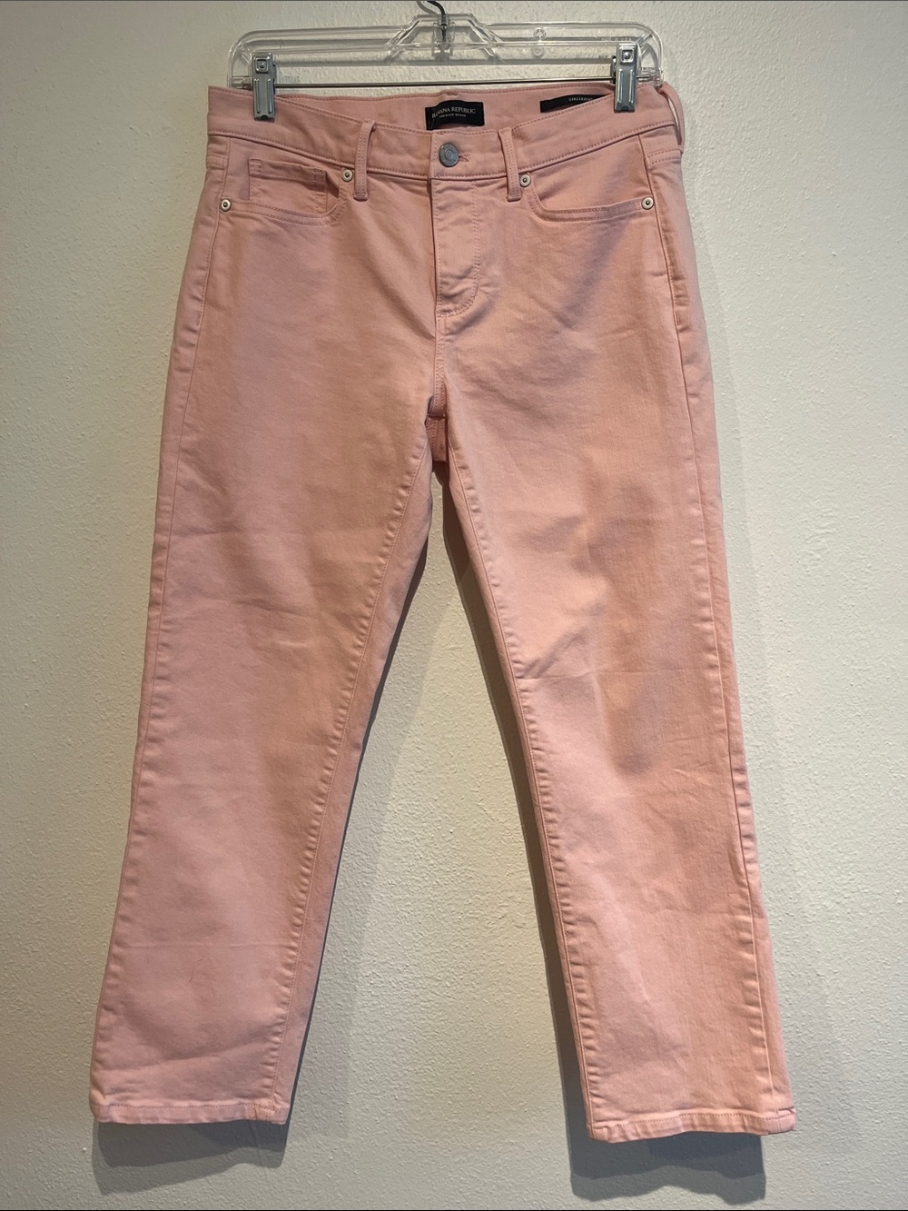 Banana Republic Girlfriend Light Pink Cropped Straight Jeans